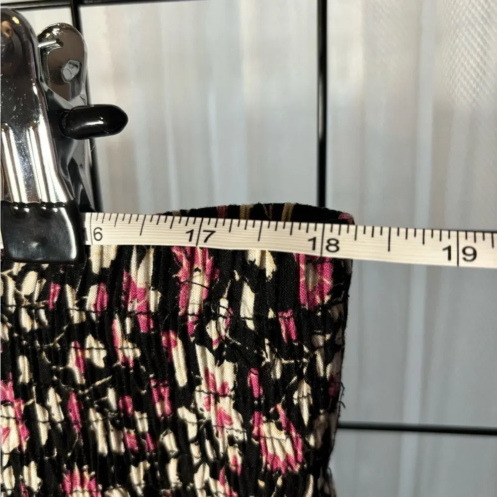 Lane Bryant Ditsy Floral Black and Pink Ruffled Skirt EUC